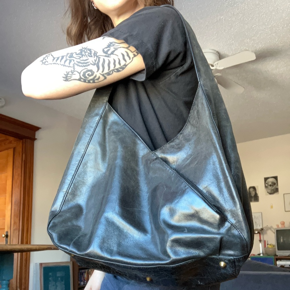 Black leather vintage Hobo International Bag